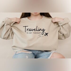 Travel Is My Therapy Crewneck